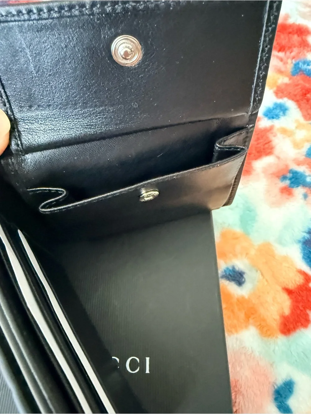 MICROGUCCISSIM A GG LOGO LEATHER COIN WALLET
